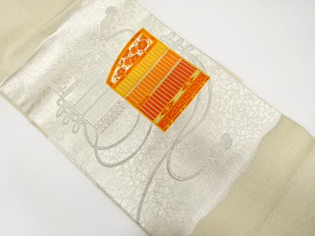 縅模様織り出し　名古屋帯